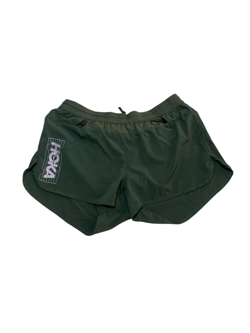 HOKA ONE ONE Women’s L Running Shorts Green Lined Athletic Trail Workout